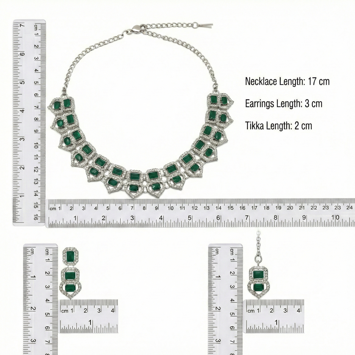 Green Glass stone Necklace set for Women