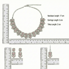Pink Glass stone Necklace set for Women