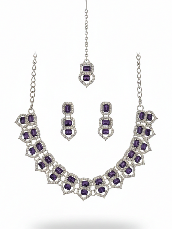 Wine Glass stone Necklace set for Women