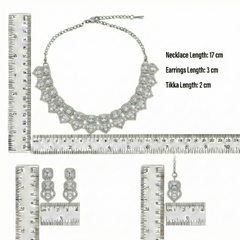 White Glass stone Necklace set for Women