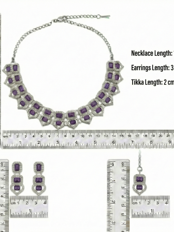Wine Glass stone Necklace set for Women