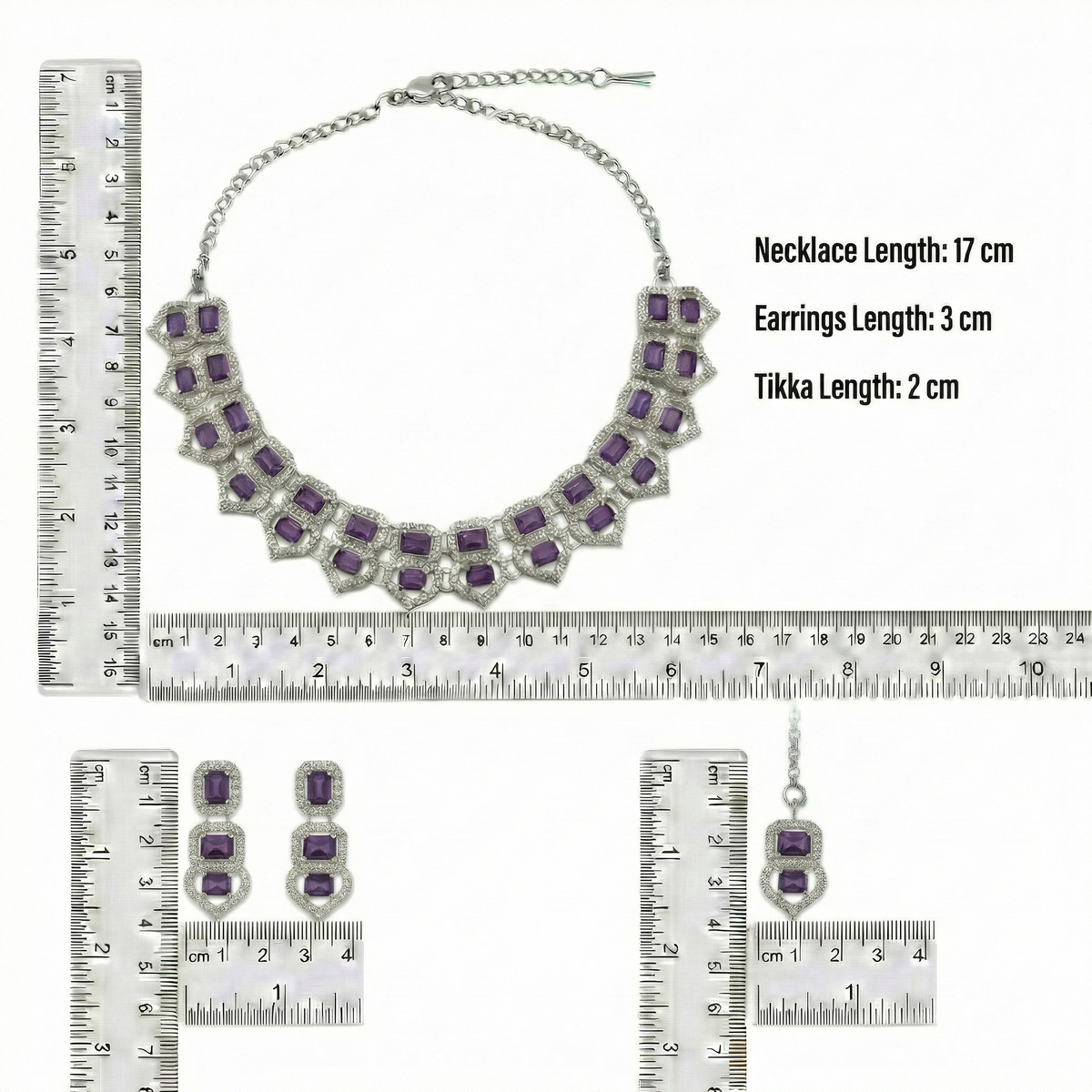 Pink Glass stone Necklace set for Women