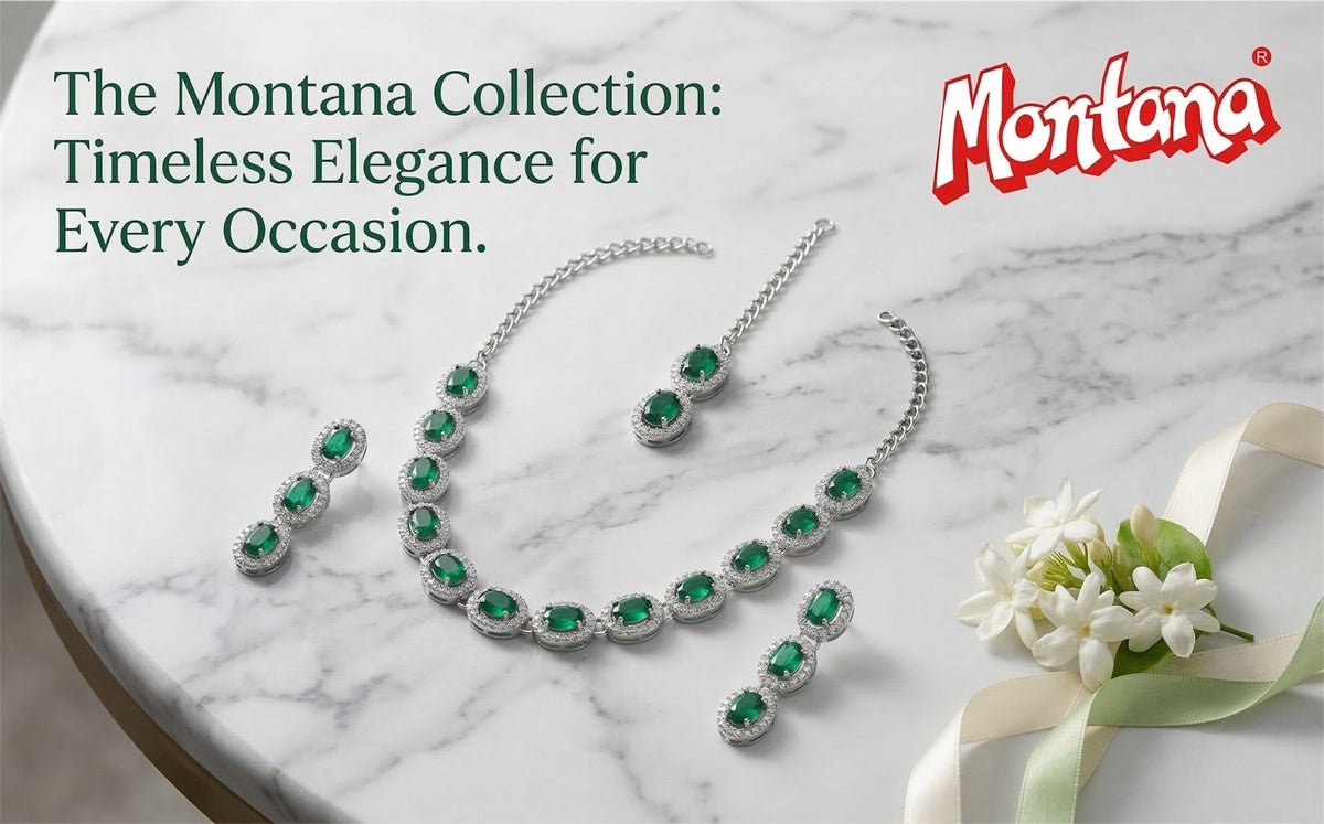 Green Glass stone Necklace Set for women