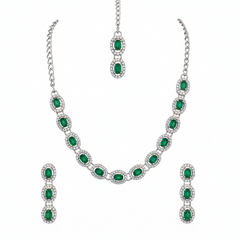 Green Glass stone Necklace Set for women