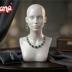 Green Glass stone Necklace Set for women