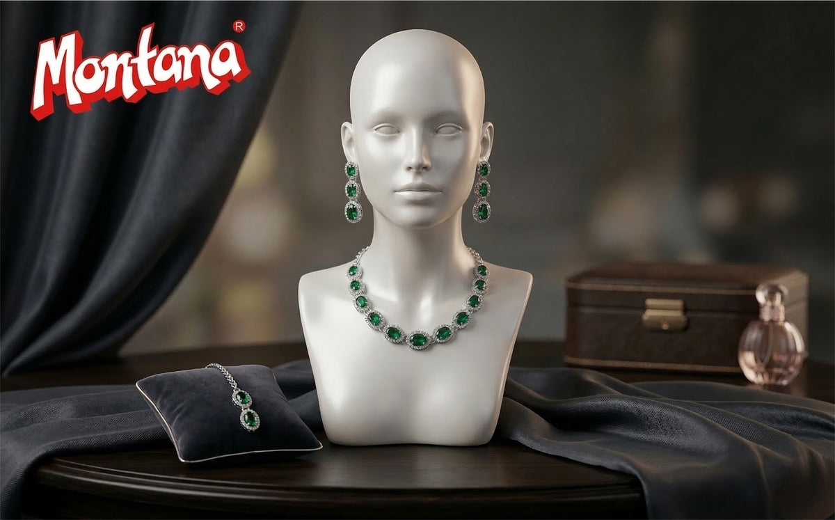 Green Glass stone Necklace Set for women