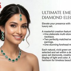 Green Glass stone Necklace Set for women