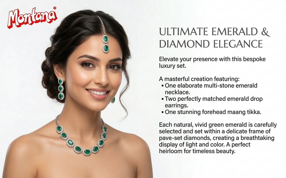 Green Glass stone Necklace Set for women