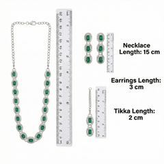 Green Glass stone Necklace Set for women