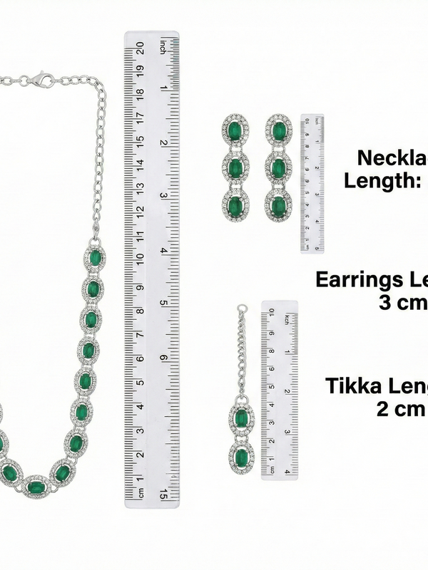Green Glass stone Necklace Set for women