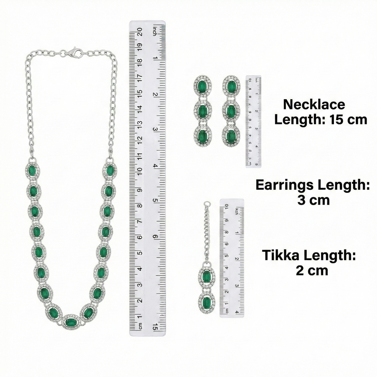 Green Glass stone Necklace Set for women