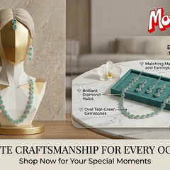 Mint Glass stone Necklace Set for women