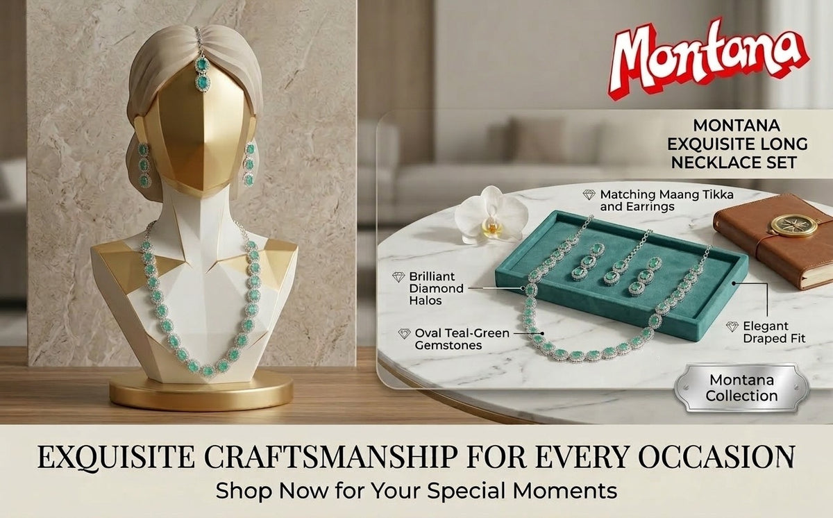 Mint Glass stone Necklace Set for women