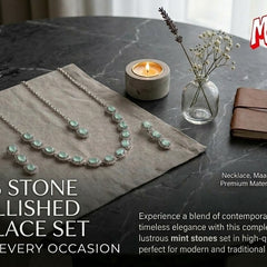 Mint Glass stone Necklace Set for women
