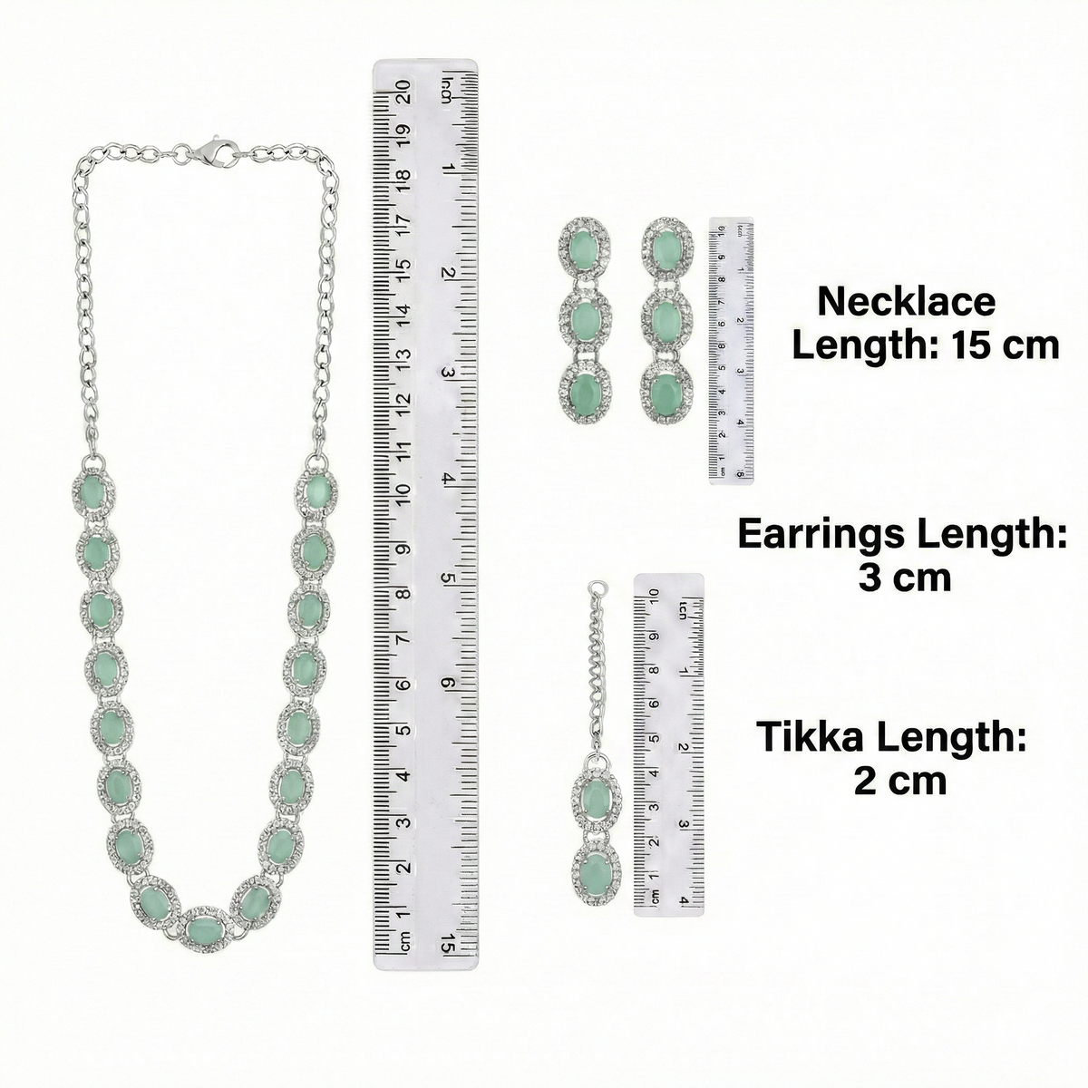 Mint Glass stone Necklace Set for women