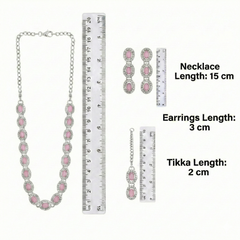 Pink Glass stone Necklace Set for women