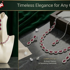 Ruby Glass stone Necklace Set for women