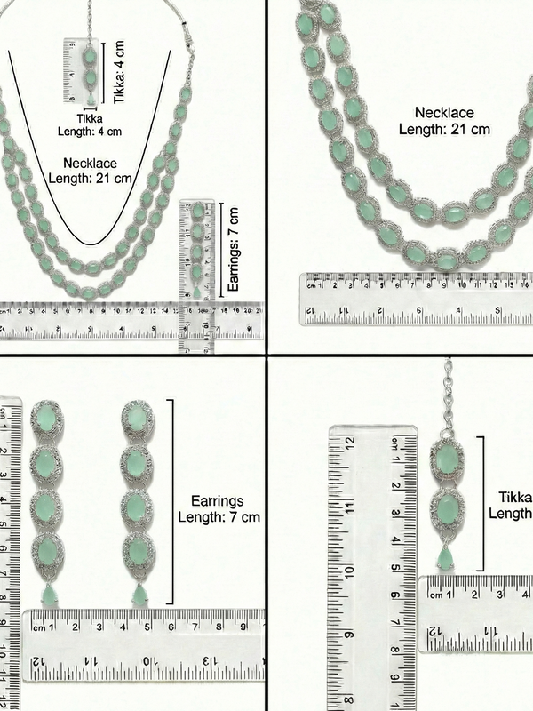 Mint Brass Multilayer Necklace Set For Women