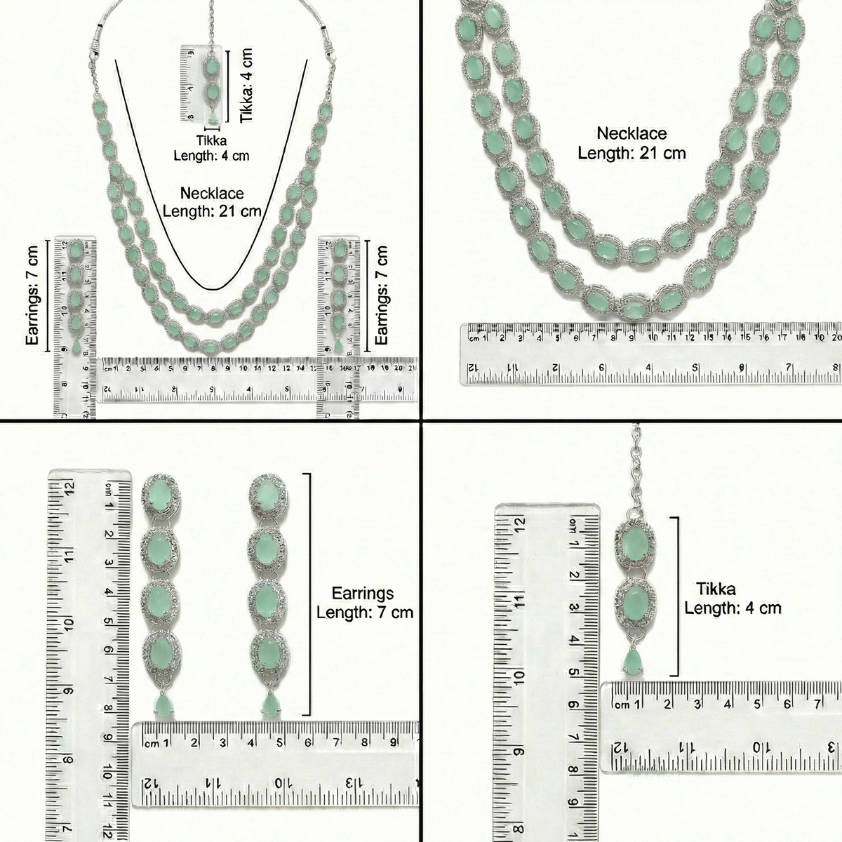 Mint Brass Multilayer Necklace Set For Women