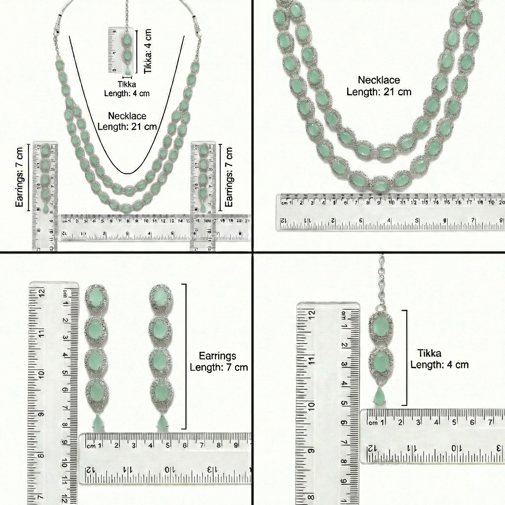 Mint Brass Multilayer Necklace Set For Women