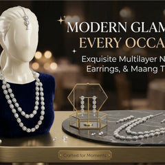 Pink Brass Multilayer Necklace Set For Women