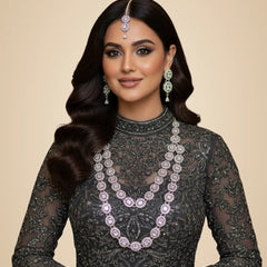 White Brass Multilayer Necklace Set For Women