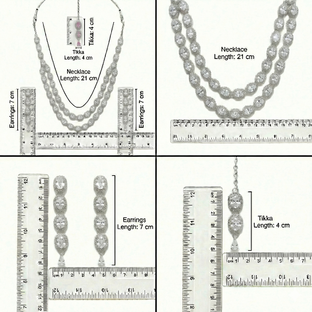 White Brass Multilayer Necklace Set For Women