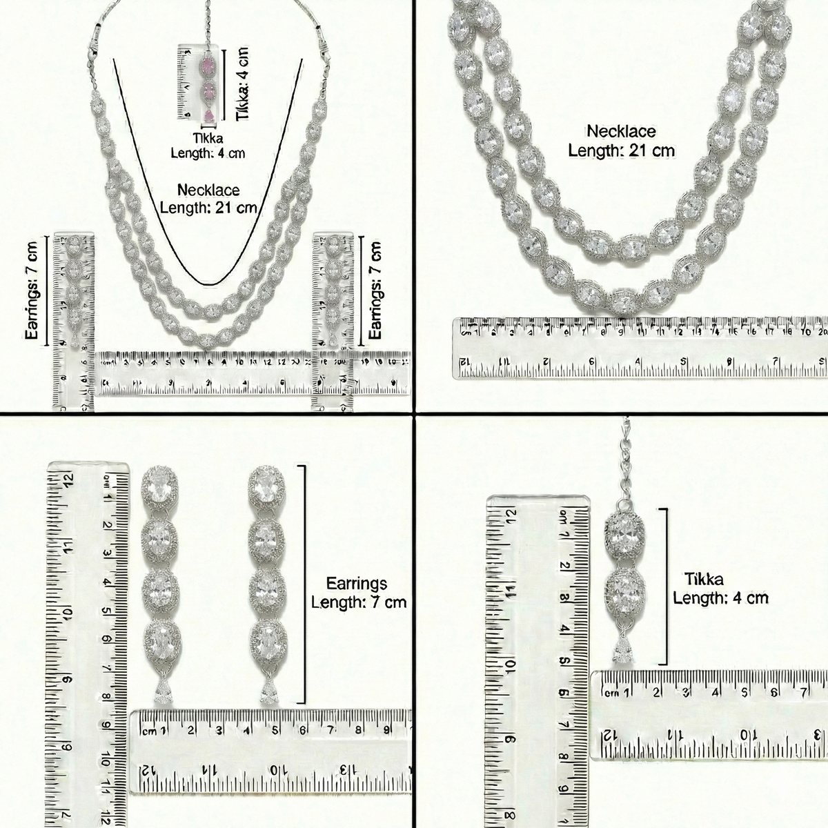 White Brass Multilayer Necklace Set For Women