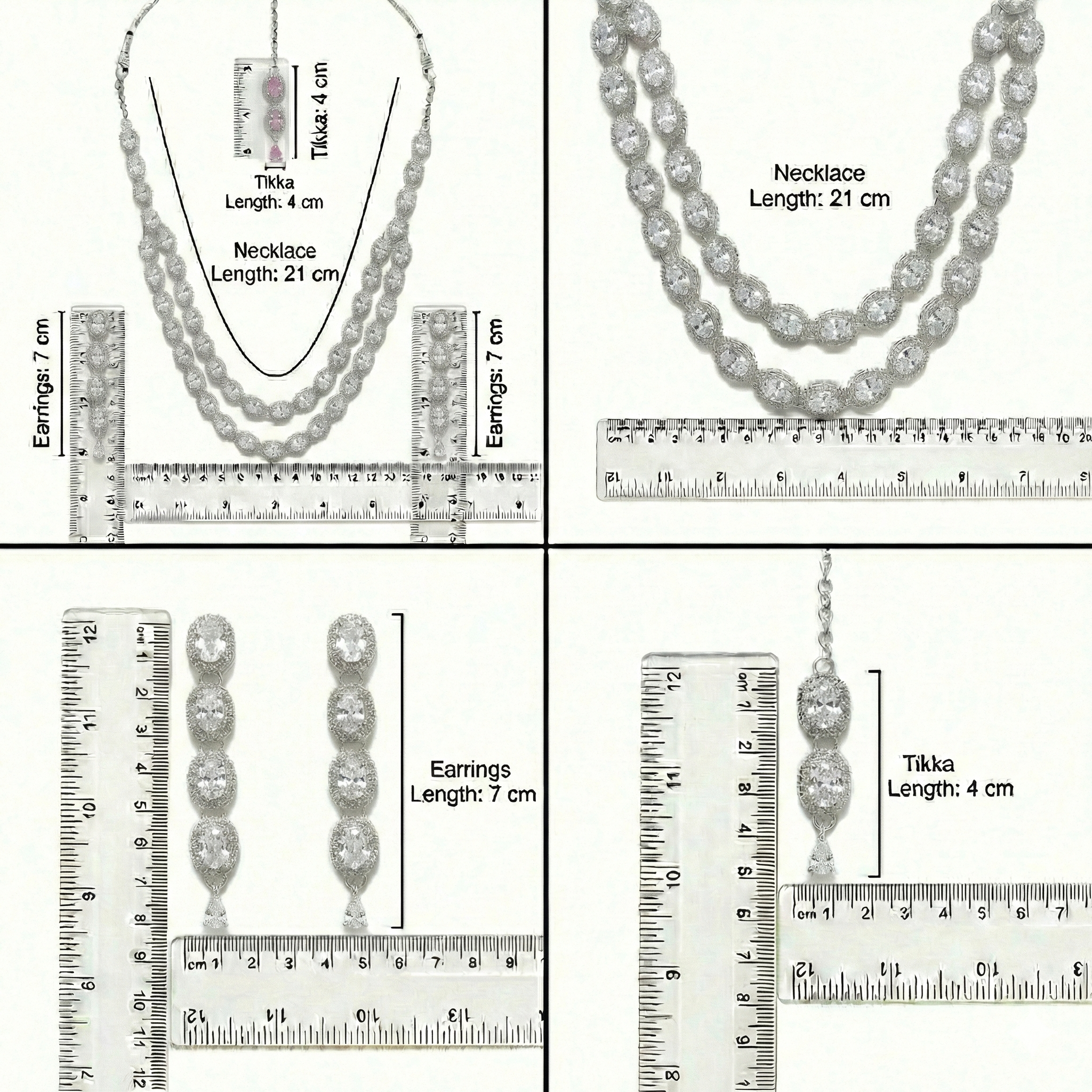 White Brass Multilayer Necklace Set For Women