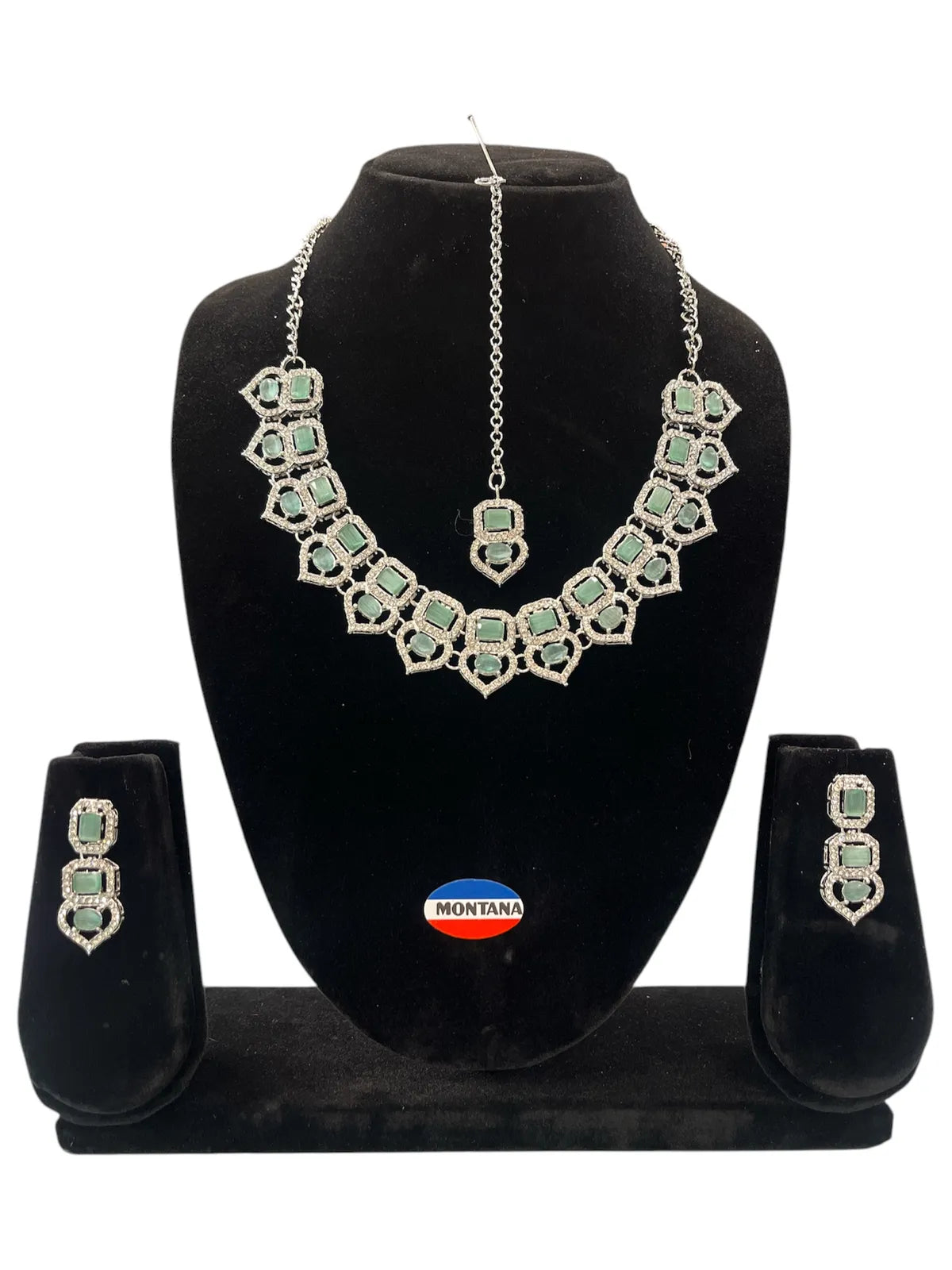 Green Glass stone Necklace set for Women