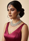 Wine Brass Glass Stone Choker Set For Women