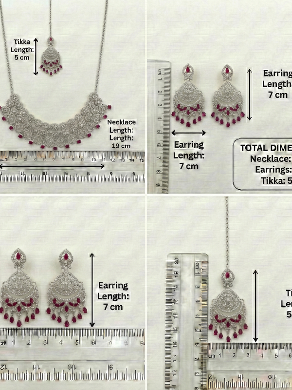 Ruby Brass Glass Stone Choker Set For Women