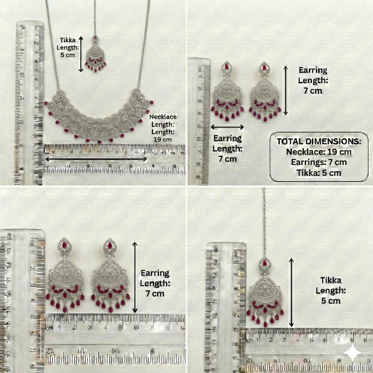 Ruby Brass Glass Stone Choker Set For Women