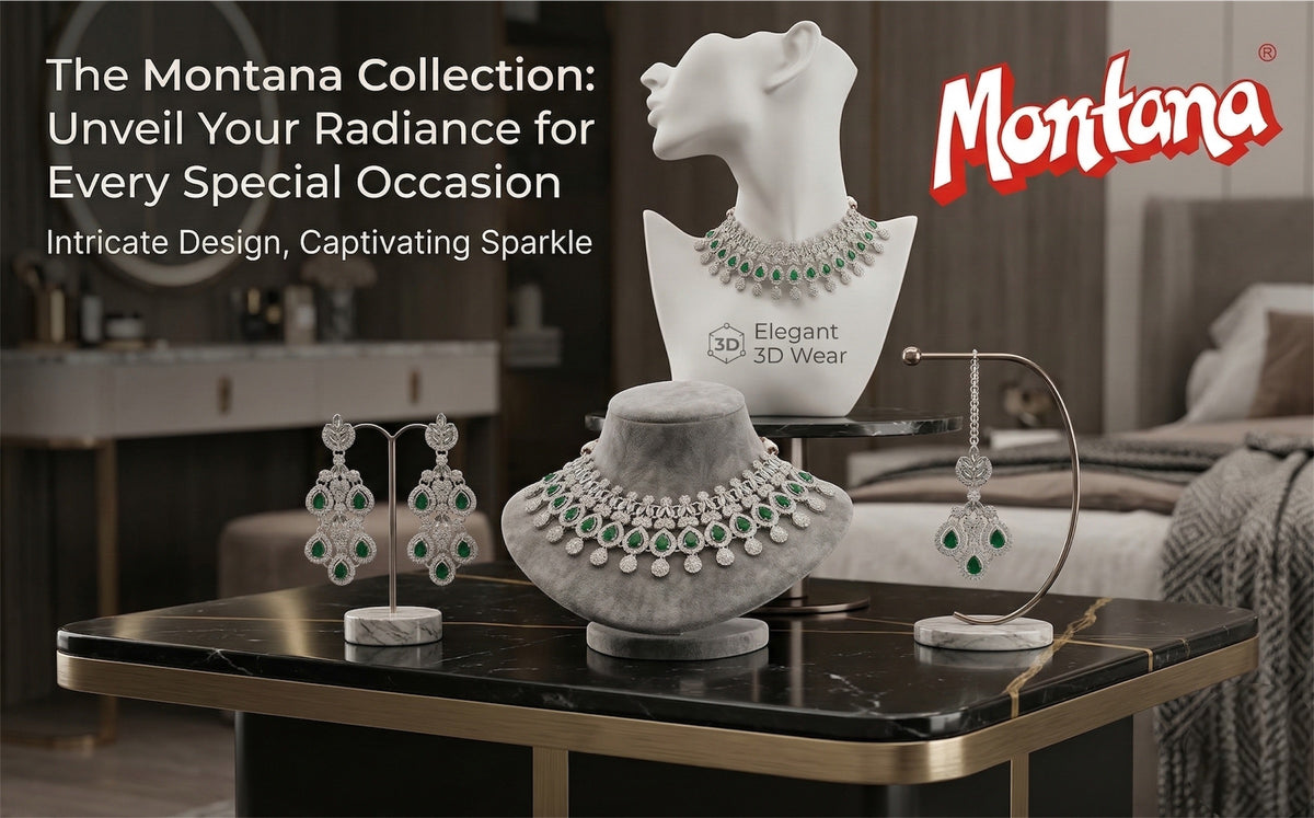 Green Brass Glass Stone Choker Set For Women