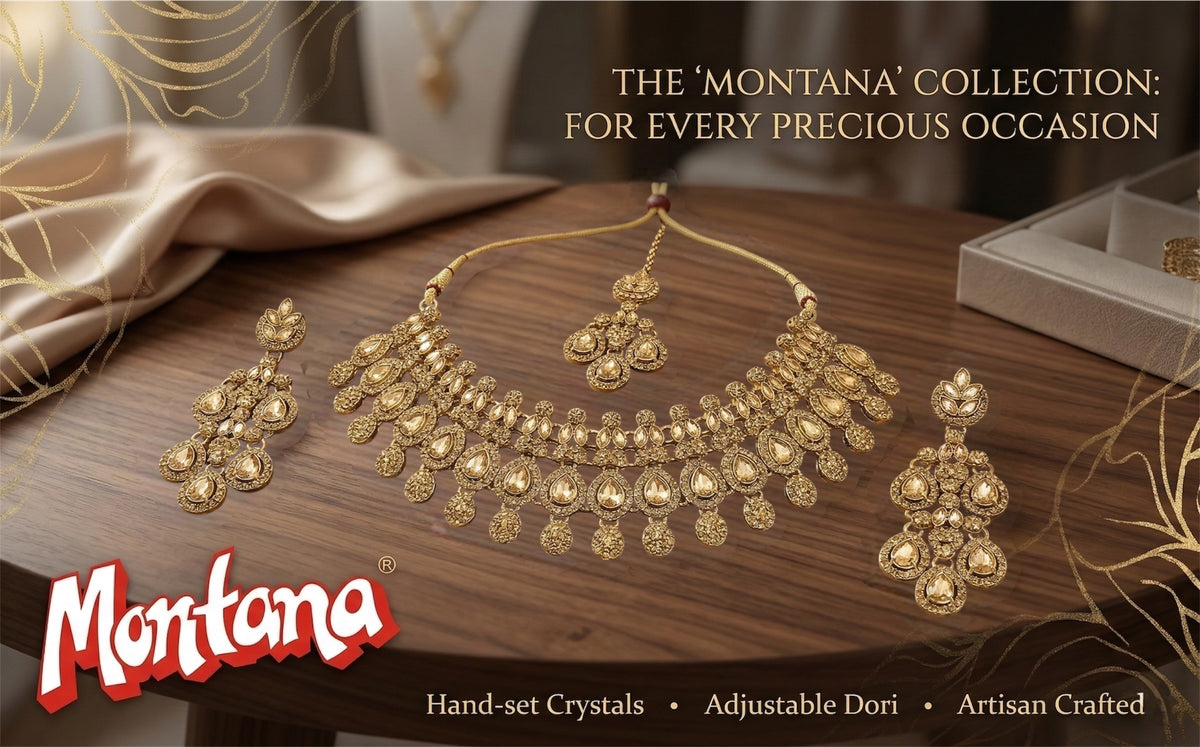 Mehandi Brass Glass Stone Choker Set For Women