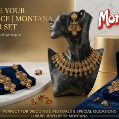 Mehandi Brass Glass Stone Choker Set For Women