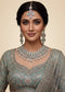 Mehandi Brass Glass Stone Choker Set For Women