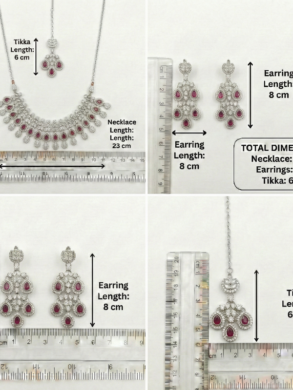 Ruby Brass Glass Stone Choker Set For Women