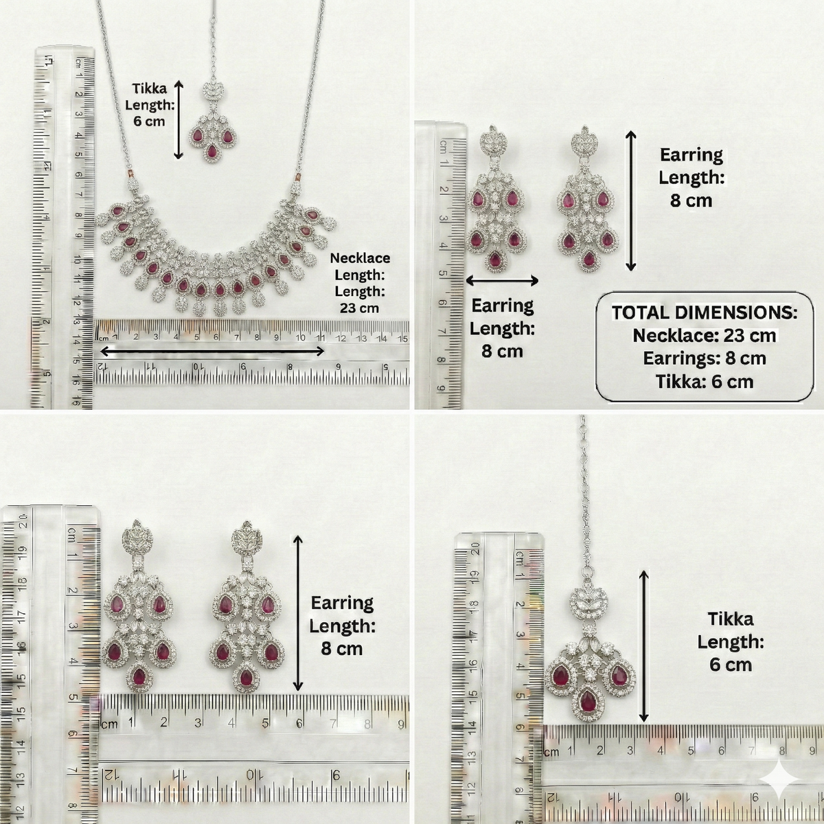 Ruby Brass Glass Stone Choker Set For Women