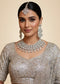 Mehandi Brass Glass Stone Choker Set For Women