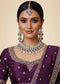 Mehandi Brass Glass Stone Choker Set For Women
