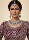 Mehandi Brass Glass Stone Choker Set For Women