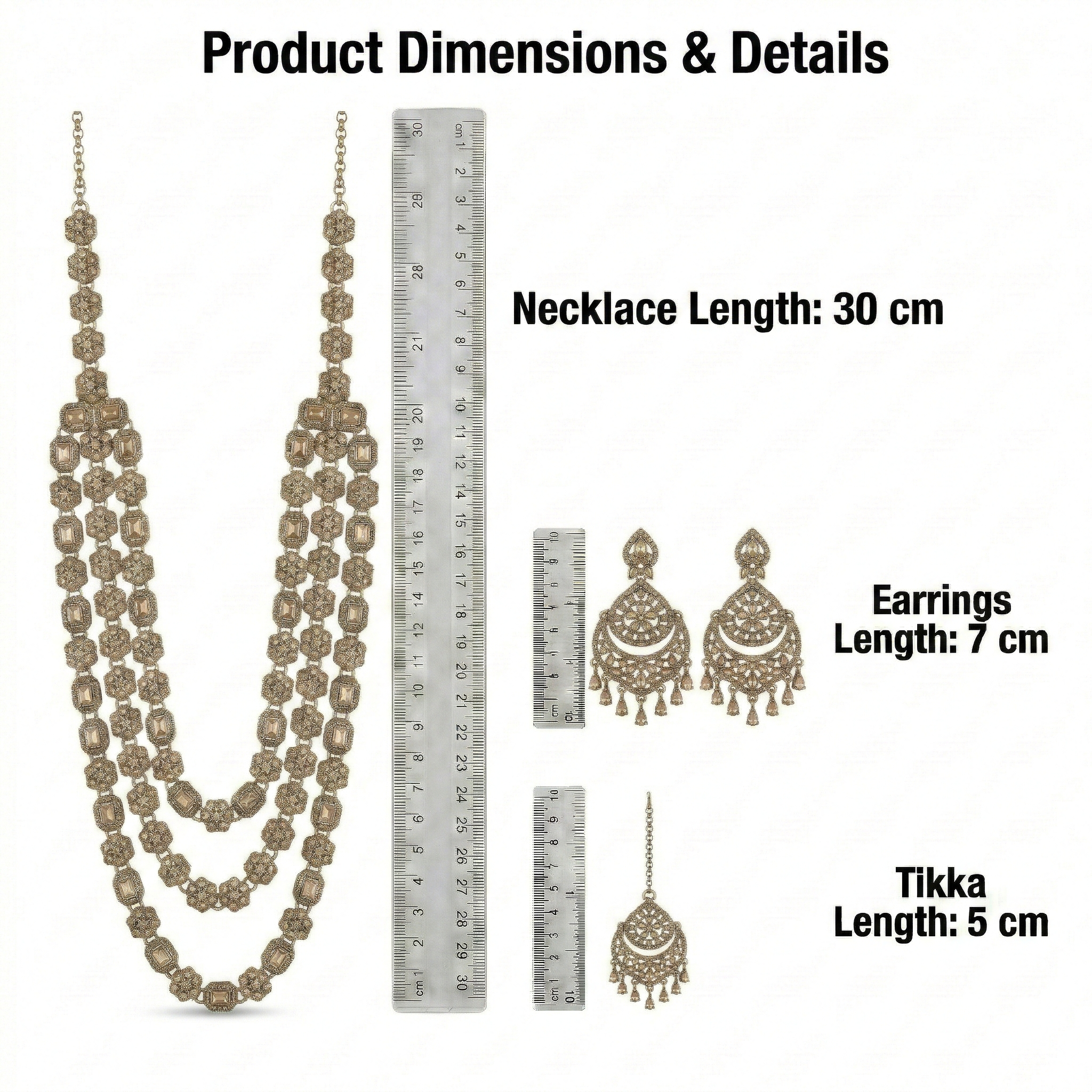 Golden LCT Multilayer Necklace Set For Women