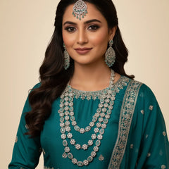 Mint Brass Multilayer Necklace Set For Women