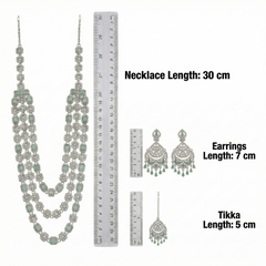 Mint Brass Multilayer Necklace Set For Women