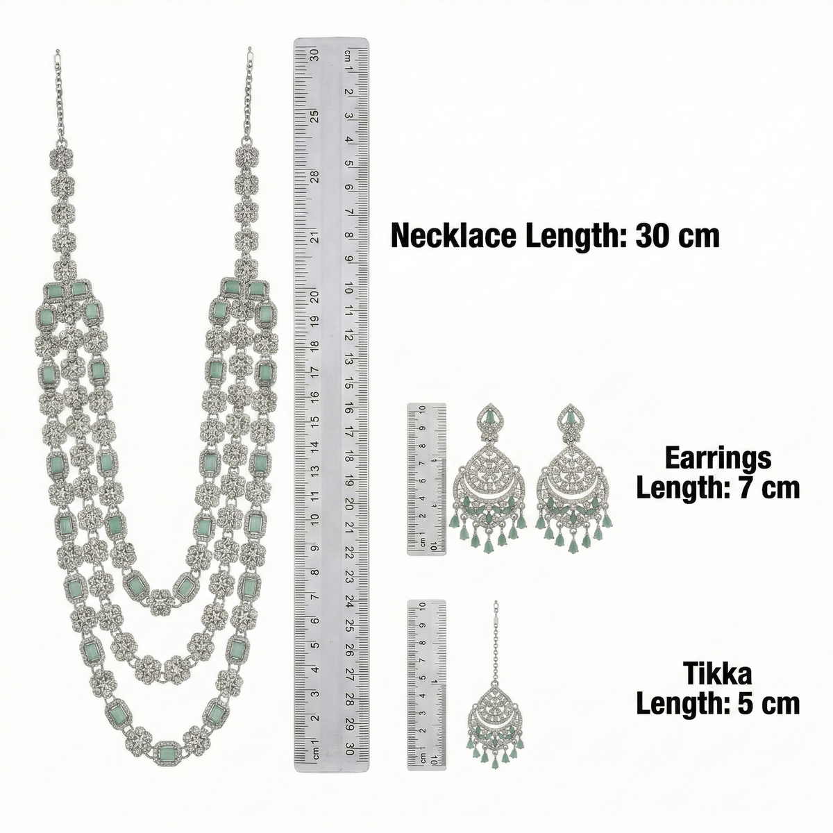 Mint Brass Multilayer Necklace Set For Women