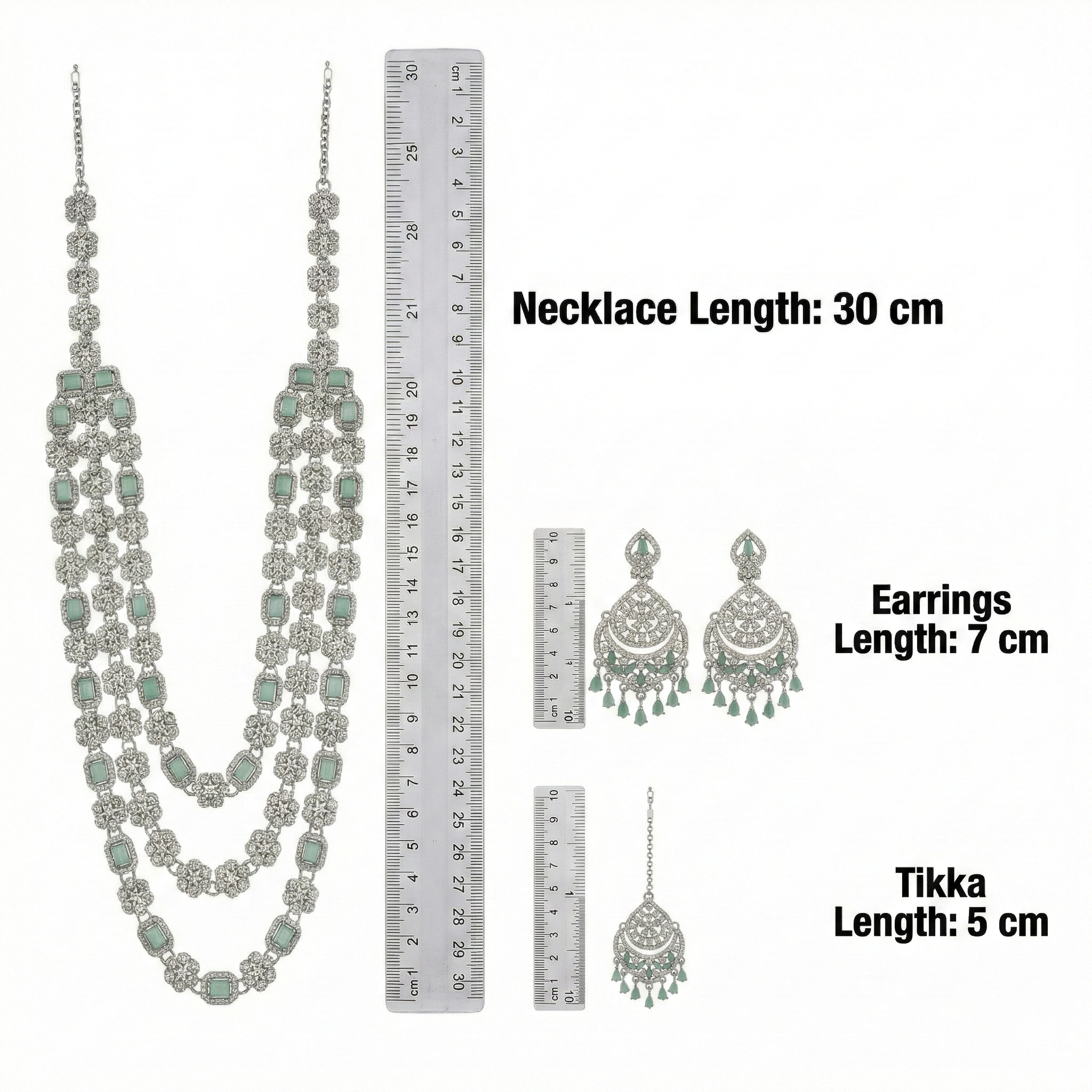 Mint Brass Multilayer Necklace Set For Women