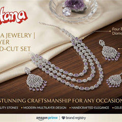 White Brass Multilayer Necklace Set For Women