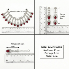 Ruby Brass Glass Stone Choker Set For Women