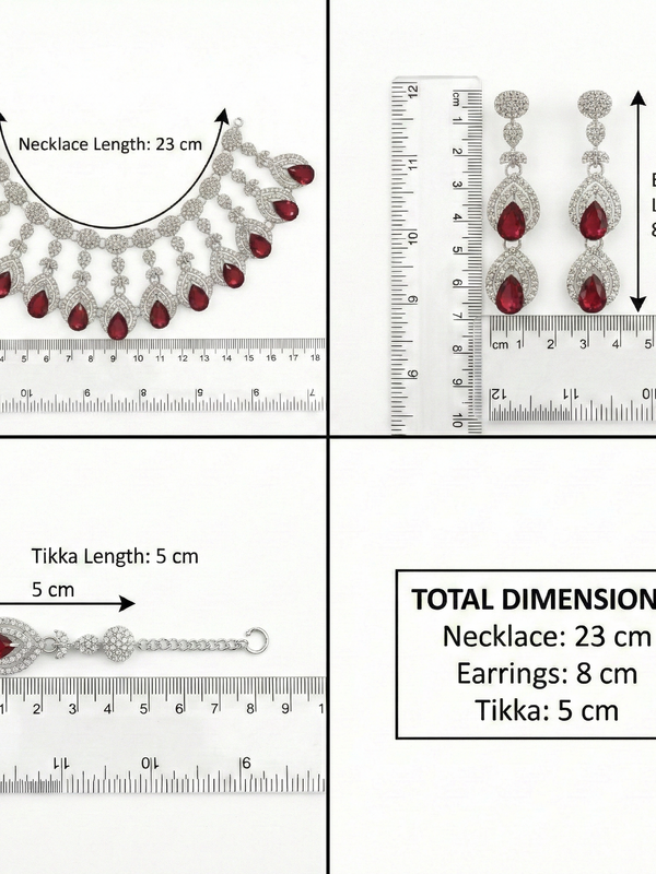 Ruby Brass Glass Stone Choker Set For Women